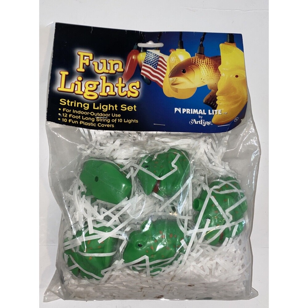 Game Day Fun Lights Primal Lite Artline String Light Set 12 Frogs Green Camping
